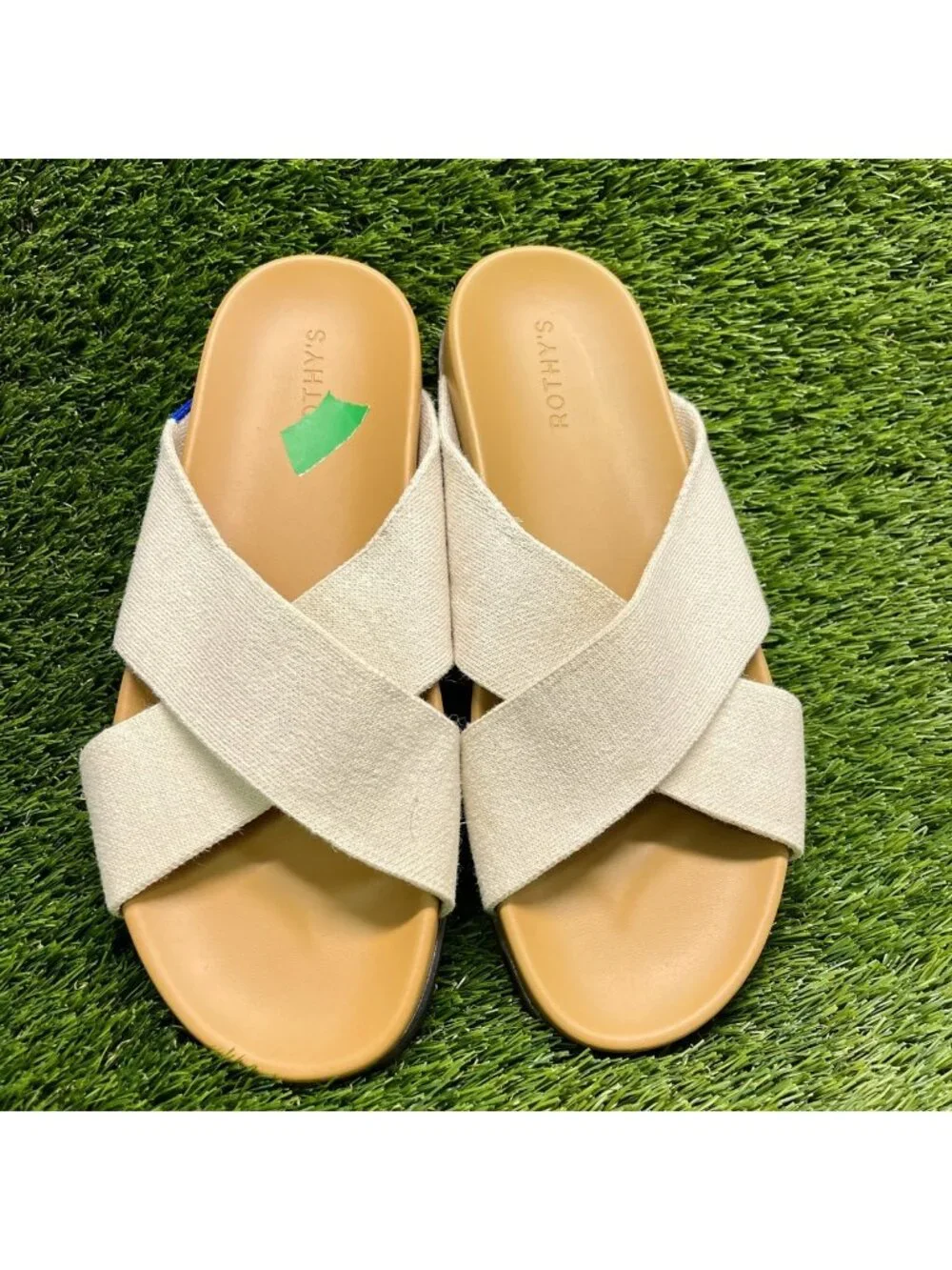 Rothy's The Weekend Womens Size 11.5 Cream Beach Classic Outdoor Slide Sandals